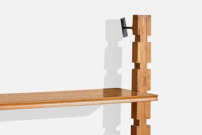 Marco Comolli Bookcase with Wood and Metal Italy 1950s