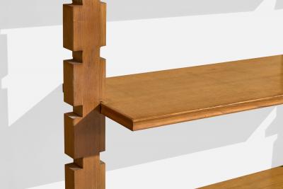Marco Comolli Bookcase with Wood and Metal Italy 1950s