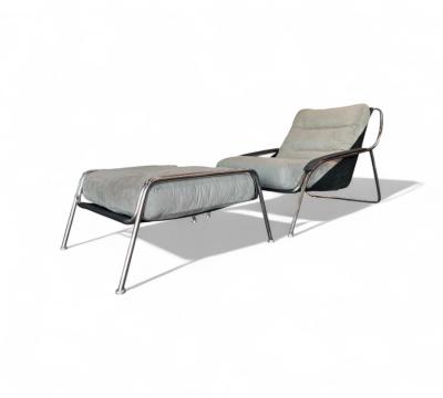 Marco Zanuso Maggiolina Armchair with Ottoman in Metal Fabric Marco Zanuso Lot 315