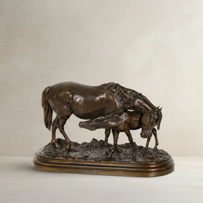 Mare and Foal Isidore Jules Bonheur cast by Peyrol