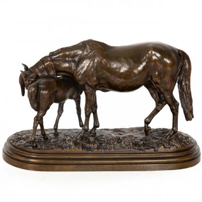Mare and Foal Isidore Jules Bonheur cast by Peyrol