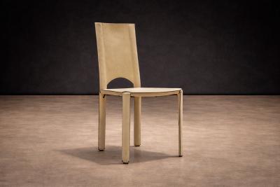 Mario Bellini Brazilian Modern Set of 4 Chairs in Suede Mario Bellini 1970s Lot 20A
