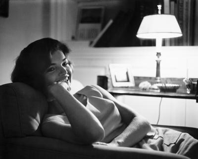Mark Shaw Mark Shaw Kennedy Jackie Relaxing by Lamp in Georgetown 1959
