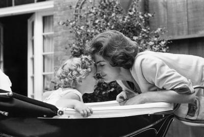 Mark Shaw Mark Shaw Kennedy Jackie and Caroline Touch Noses 1959