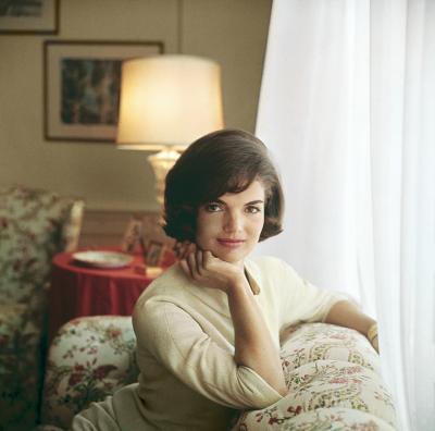 Mark Shaw Mark Shaw Kennedy Jackie on Sofa Cover of Look Magazine 1961