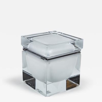 Medium Murano Frosted White Sommerso Square Box