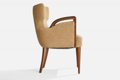Melchiorre Bega Armchairs with Fabric and Wood Italy 1949