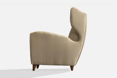 Melchiorre Bega Attribution Lounge Chairs with Wood and Fabric Italy 1940s