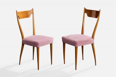 Melchiorre Bega Dining Room Chairs with Wood and Fabric Italy 1950s