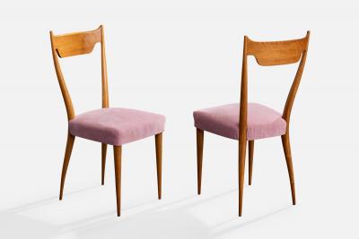 Melchiorre Bega Dining Room Chairs with Wood and Fabric Italy 1950s