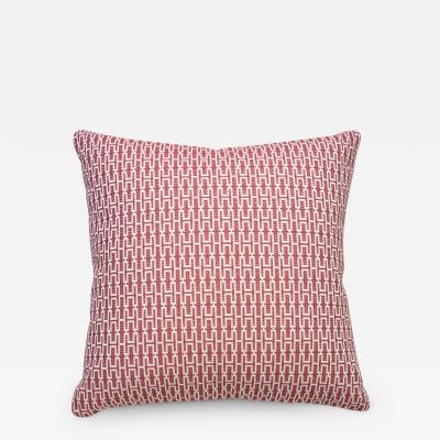 Metallaire Red Pillow Made With Hermes Fabric