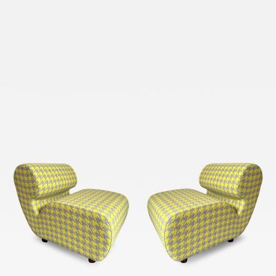 Mid Century Modern Pair of Slipper chairs P Italy 1970s