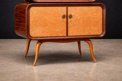 Midcentury Bar Cabinet in Rosewood with Mirrored Glass Interior Lot 860