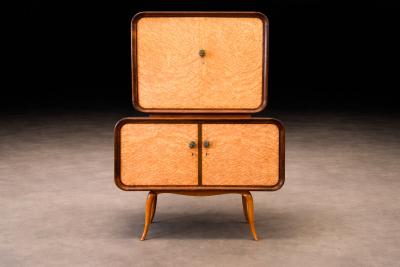Midcentury Bar Cabinet in Rosewood with Mirrored Glass Interior Lot 860