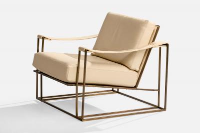 Milo Baughman Lounge Chair with Leather and Steel USA 1972