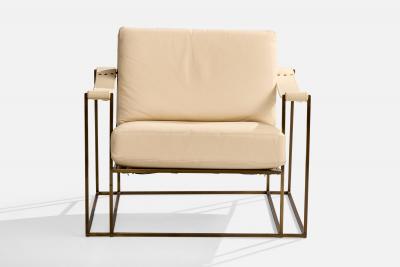 Milo Baughman Lounge Chair with Leather and Steel USA 1972