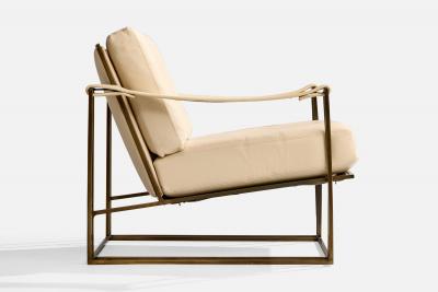 Milo Baughman Lounge Chair with Leather and Steel USA 1972