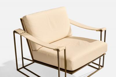 Milo Baughman Lounge Chair with Leather and Steel USA 1972