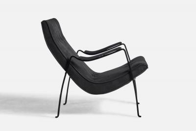 Milo Baughman Lounge Chair with Metal and Leather USA 1960s