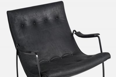 Milo Baughman Lounge Chair with Metal and Leather USA 1960s