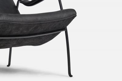 Milo Baughman Lounge Chair with Metal and Leather USA 1960s