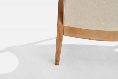 Milo Baughman Lounge Chairs with Wood and Fabric USA 1950s