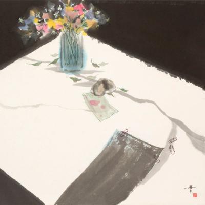 Minol Araki Desk with Flowers 1977