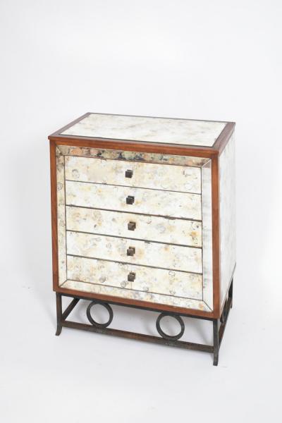 Mirrors and wrought iron chest of drawers 1940s 