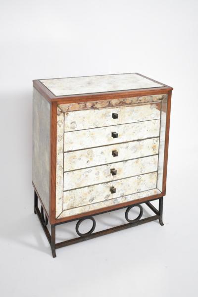 Mirrors and wrought iron chest of drawers 1940s 