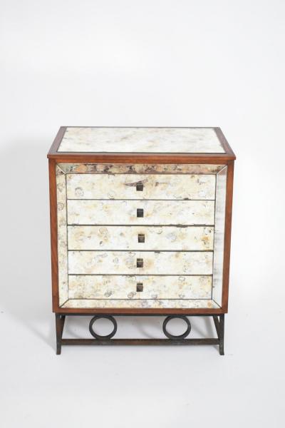 Mirrors and wrought iron chest of drawers 1940s 