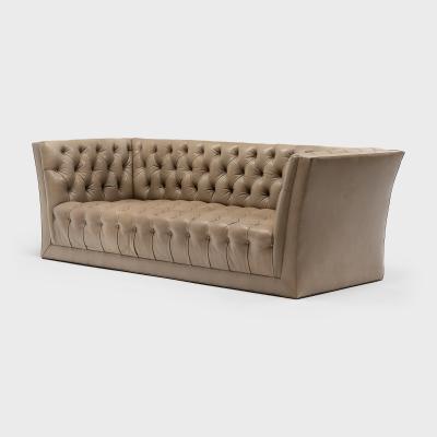Modern Tufted Leather Sofa
