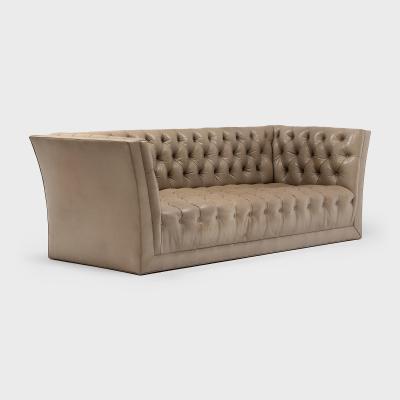 Modern Tufted Leather Sofa