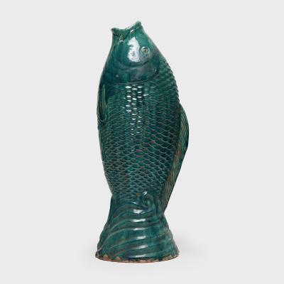 Monumental Green Glazed Koi