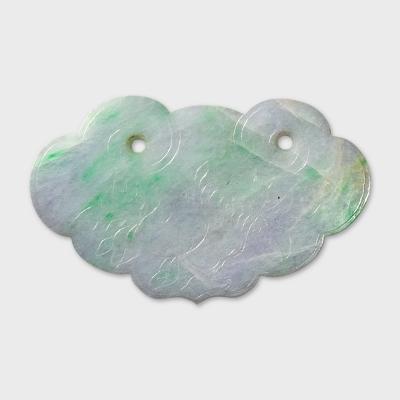 Moss in Snow Jadeite Ruyi Pendant