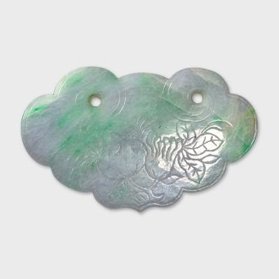 Moss in Snow Jadeite Ruyi Pendant