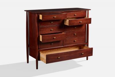 Mount Airy Chest of Drawers with Walnut and Brass USA 1950s
