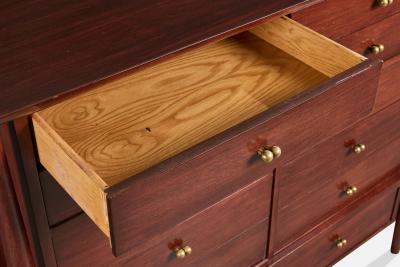 Mount Airy Chest of Drawers with Walnut and Brass USA 1950s