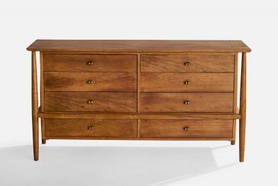 Mount Airy Dresser with Walnut and Brass USA 1950s