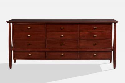 Mount Airy Dresser with Walnut and Brass USA 1950s