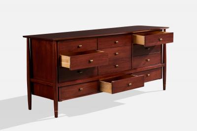 Mount Airy Dresser with Walnut and Brass USA 1950s