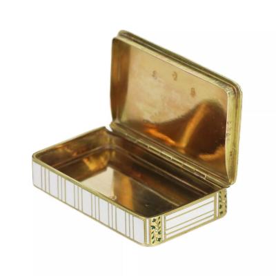Namelled Gold Snuff Box Freres Jordan Germany Hanau Circa 1800