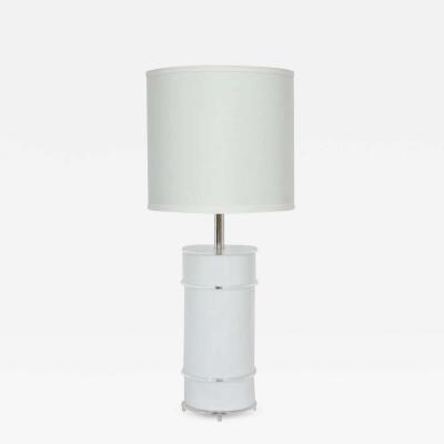 Neal Small Neal Small Style White Lucite Table Lamp with Clear Lucite Detail 1970s