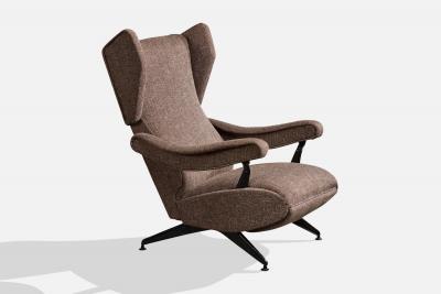 Nello Pini Lounge Chair with Metal and Fabric Italy 1960s