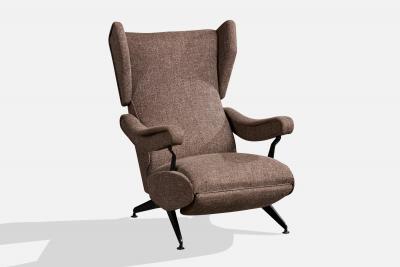 Nello Pini Lounge Chair with Metal and Fabric Italy 1960s