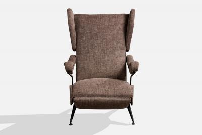 Nello Pini Lounge Chair with Metal and Fabric Italy 1960s