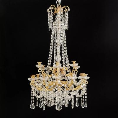 Neo Rococo Chandelier With Baccarat Crystal Drops