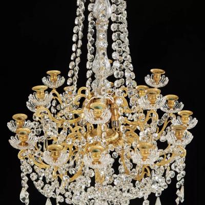 Neo Rococo Chandelier With Baccarat Crystal Drops
