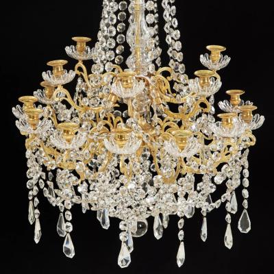 Neo Rococo Chandelier With Baccarat Crystal Drops