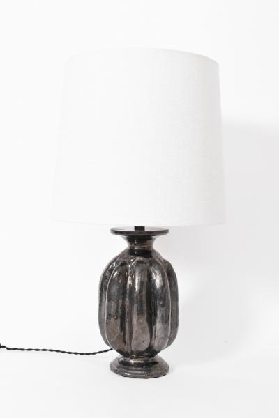 Neoclassical anthracite ceramic lamp by Helder 2024 