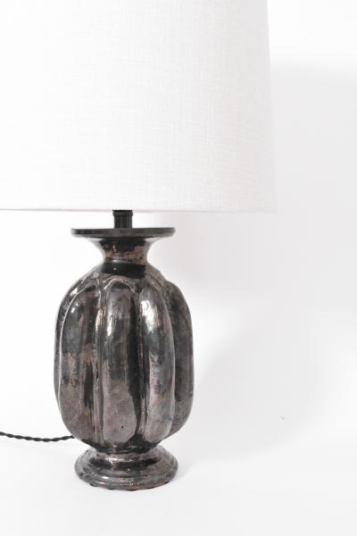 Neoclassical anthracite ceramic lamp by Helder 2024 